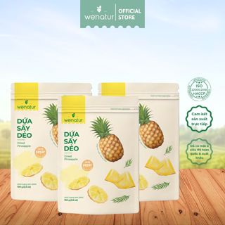 Combo 3 gói dứa sấy dẻo 100g we'natur (tặng 1 trái cây sấy muối ớt 100g)