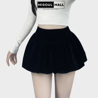 Quần Bí Nhung Xếp Ly Nữ 2 Lớp Dáng Xoè Bồng Misoul, Quần Qủa Bí Tuyết Nhung Xếp Ly Xoè BigSize 368