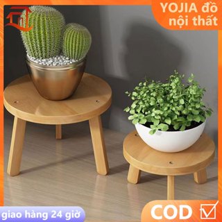 Bàn tròn gỗ đơn giản Cây trồng Giá đỡ ba chân Kệ chậu cây Giá đỡ tổ chức trong nhà Thanh lịch 