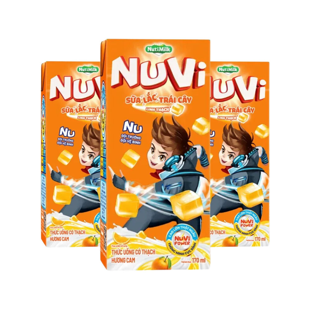 Thùng 48 hộp sữa thạch nuvi hương trái cây/dâu/cacao 110ml/180ml