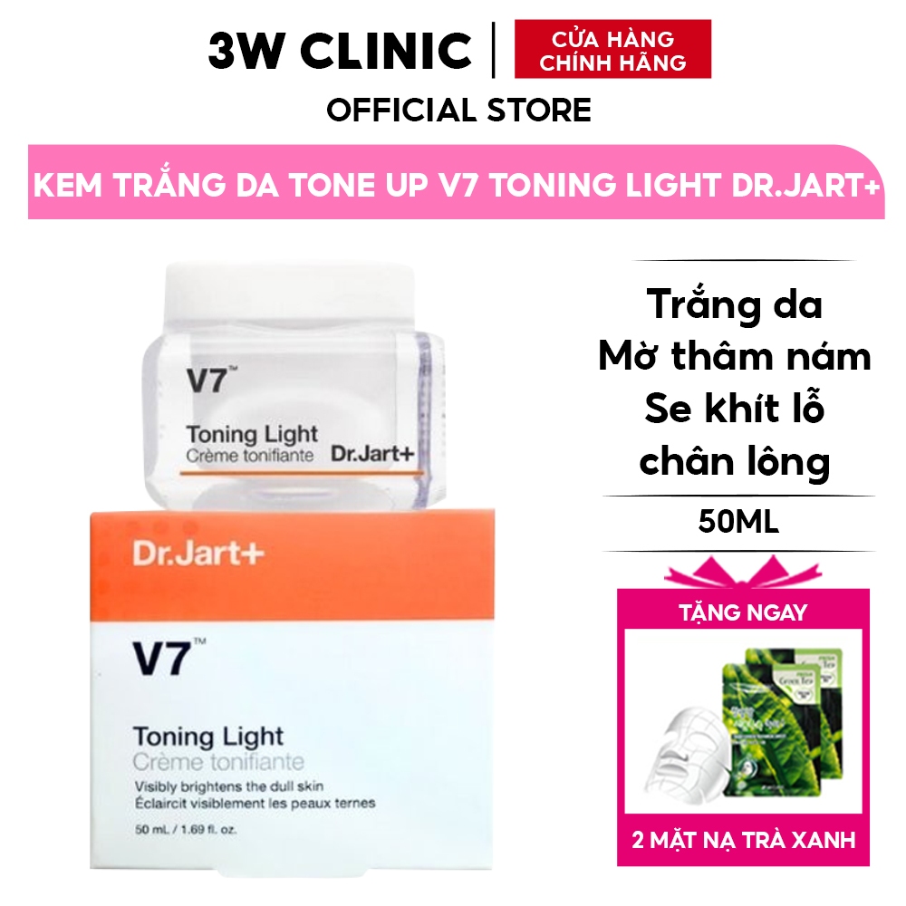 Kem Trắng Da Tone Up V7 Toning Light Dr.jart+ Hàn Quốc 50ml Giúp Da Trắng Sáng Mờ Thâm Nám