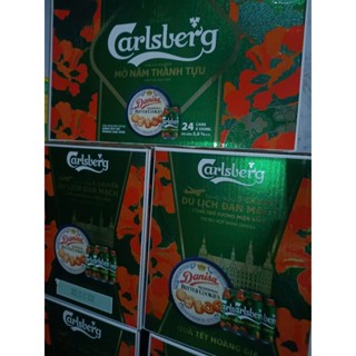 Thùng 24 lon bia Carlsberg + hộp bánh Danisa 454g