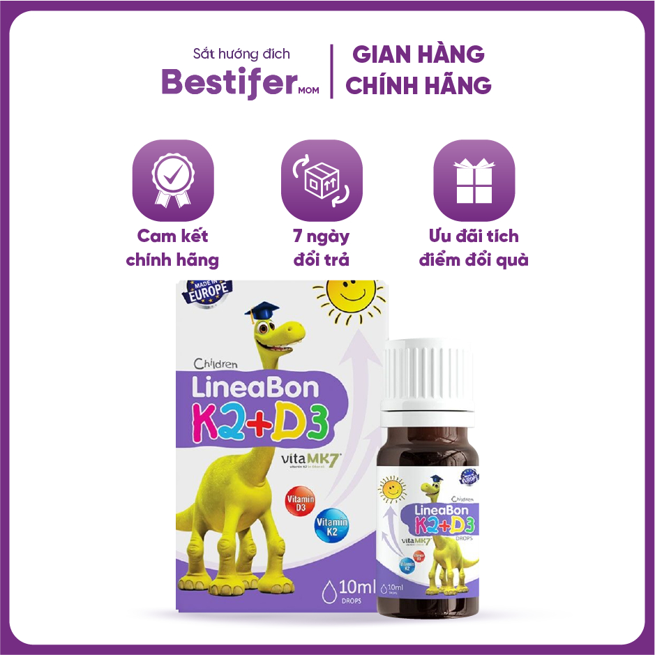 LineaBon vitamin D3 K2 10ml - Vitamin tăng chiều cao cho bé chính hãng
