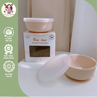 Bát ăn dặm silicon đế hít Barrot - Combo đồ ăn dặm cho bé: bát, set thìa dĩa ăn dặm cho bé