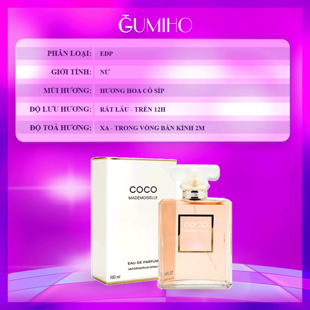 Nước hoa nữ Coco Mademoiselle Quyến Rũ Sang Trọng Gợi Cảm - GumihoPerfume | BigBuy360 - bigbuy360.vn