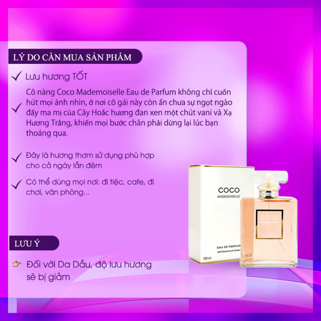 Nước hoa nữ Coco Mademoiselle Quyến Rũ Sang Trọng Gợi Cảm - GumihoPerfume | BigBuy360 - bigbuy360.vn