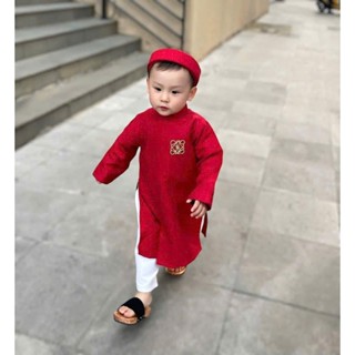 Set Áo dài Cho Bé Trai Kèm Mấn AD02
