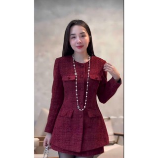 Set áo váy nữ dài tay kèm quần short thiết kế cao cấp, Set dạ dài tay chiết eo kèm quần dạ 2 lớp TỰ MAY LẠI lipu