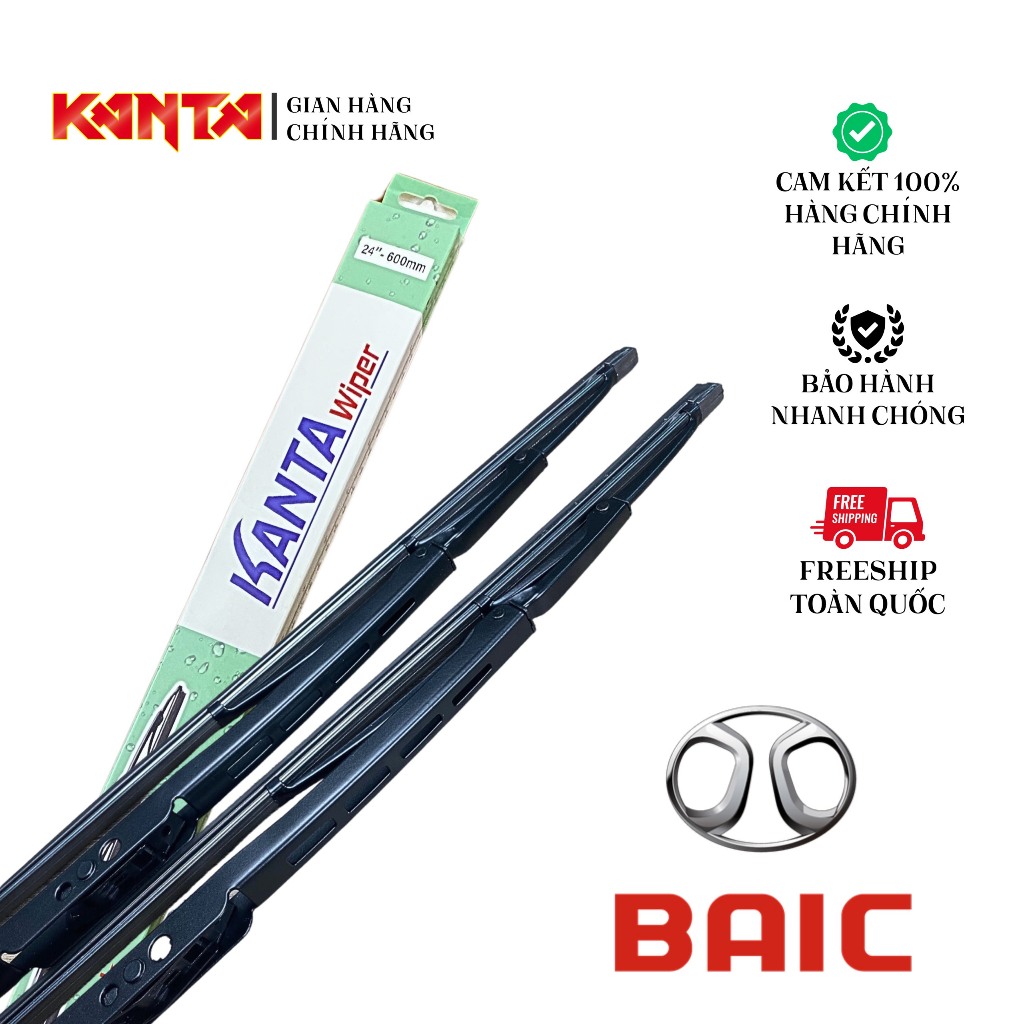 [BAIC] - Bộ 2 Gạt Mưa Ô Tô Kanta Xương Sắt - Gạt mưa chính hãng Kanta - Bejing X7