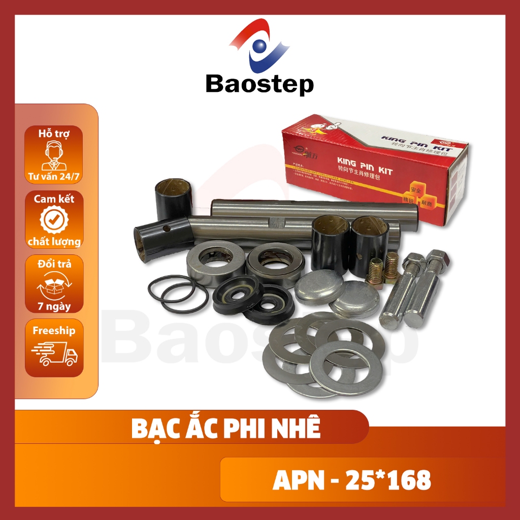 Bộ ắc phi dê thân Pi 25*168mm, lưng bạc F30, Bộ ắc phi nhê (trục đứng)