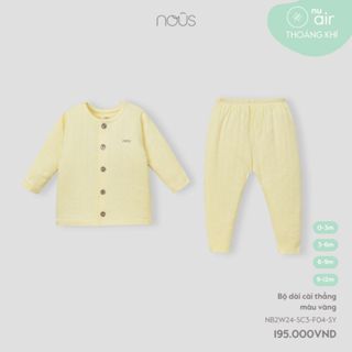 Nous Baby Bộ quần áo cài thẳng dài dành cho bé trai, bé gái chất liệu Nu Petit kháng khuẩn cho bé