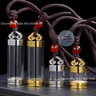  Dây Vòng Cổ Lọ Gawu Titan Vân Mây - Hộp Rỗng Đựng Vật Phẩm Xá Lợi Phụ Kiện Trang Sức Phong Thủy May Mắn 