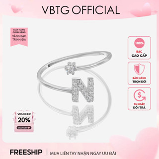 Nhẫn bạc nữ VBTG chữ cái N - Nhẫn bạc ta cao cấp VBTG8270.N