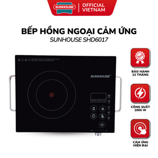 Bếp Hồng Ngoại SUNHOUSE SHD6017 - Công Suất 2000W, Cảm Ứng, Nấu Đa Năng, Tay Cầm Tiện Lợi