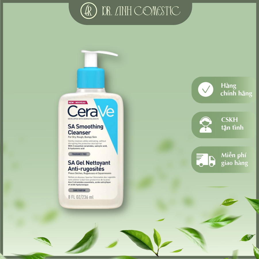 [HÀNG CTY] Sữa Rửa Mặt Tẩy Tế Bào Chết Dịu Nhẹ Cerave SA Cleanser Dành Cho Da Khô 236ml