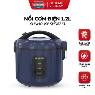Nồi Cơm Điện SUNHOUSE SHD8213 Chính Hãng - 1.2L, Công Suất 500W, Lòng Chống Dính, Bảo Hành 12 Tháng