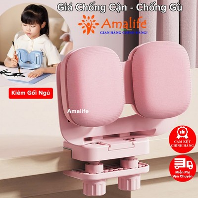 Giá Đỡ Cằm Chống Cận Thị Cải Tiến PRO Dụng Cụ Chống Gù Hỗ Trợ Ngồi Thẳng Lưng Kiêm Gối Ngủ Êm Ái Chính Hãng Amalife