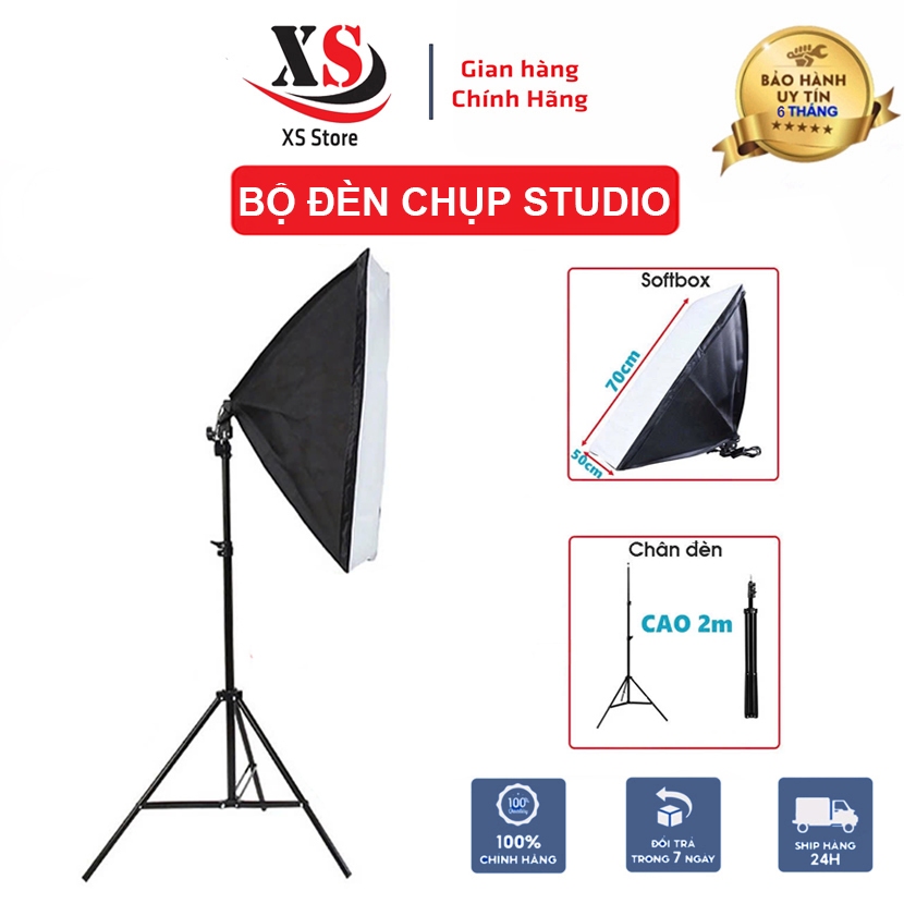 Bộ Đèn Softbox (50x70cm),  Chụp Ảnh Studio, Quay Phim, Livestream Chuyên Nghiệp - XS Store