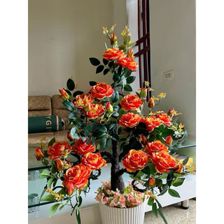 Cây hồng cổ - HOA GIẢ,HOA LỤA ( giá trên ko bao gồm chậu)