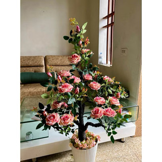 Cây hồng cổ - HOA GIẢ,HOA LỤA ( giá trên ko bao gồm chậu)