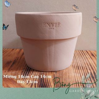 Chậu trồng cây, Chậu đất nung gờ suông Envie Bông Garden trồng cây cảnh các loại