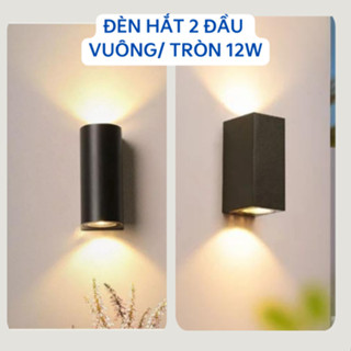 (Vỏ hộp kim nhôm) Đèn LED hắt tường 2 đầu 12W, đèn trang trí chống nước, AS 3000K, BH 12 tháng