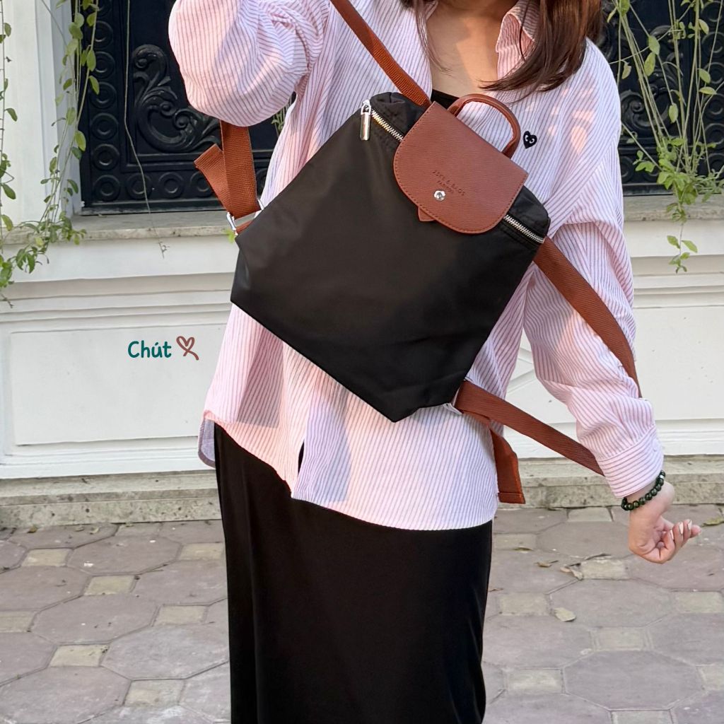 BL327 - Balo thời trang form tựa Longchamp vải dù chống thấm nước - đi chơi đi du lịch - 3 màu