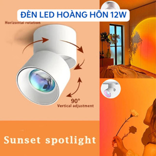 (Vỏ hợp kim nhôm) Đèn LED ánh sáng hoàng hôn 12W, đèn rọi trang trí, đèn ống bơ trang trí, BH 12 tháng