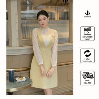 RIMMY - TANA Dress Váy đầm công sở thanh lịch dịu dàng chất liệu dạ text phối tơ hàn cao cấp
