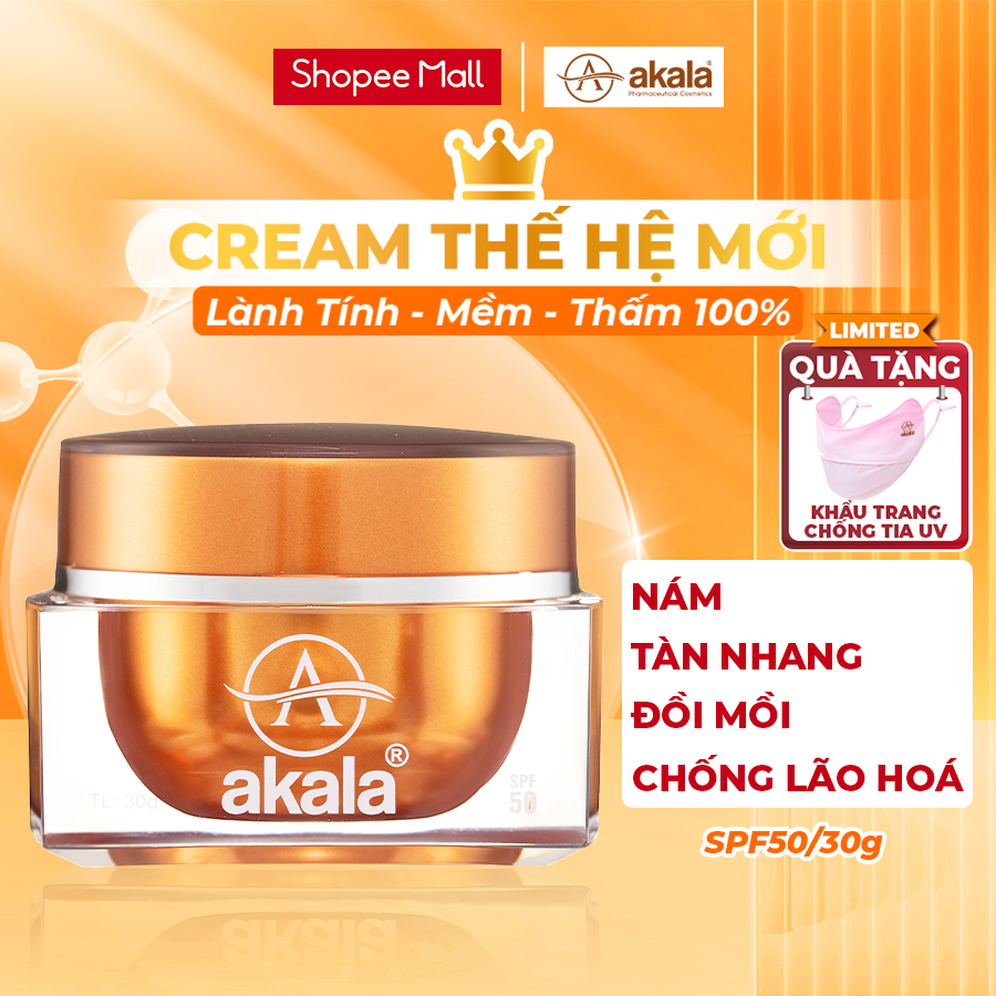 Kem Nám - Tàn Nhang - Đồi Mồi - Chống Lão Hoá Akala ( Tế Bào Mầm Tái Sinh & Collagen Peptide ) 30Gram