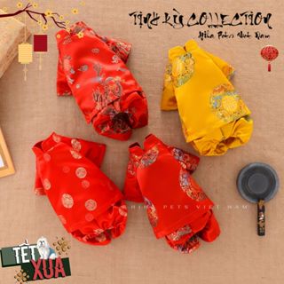 Áo Dài Tết Cho Chó Mèo 2025 Quần Áo Tết Cho Thú Cưng Độc Quyền Mẫu Và Chất Vải Cao Cấp Hiha Pets TTT1
