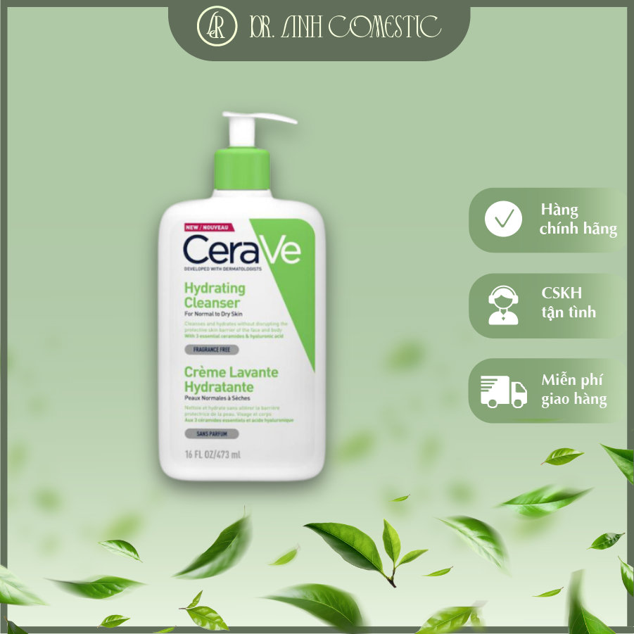[HÀNG CTY] Sữa Rửa Mặt CeraVe Làm Sạch Sâu, Cân Bằng Độ Ẩm Dành Cho Da Khô 473ml