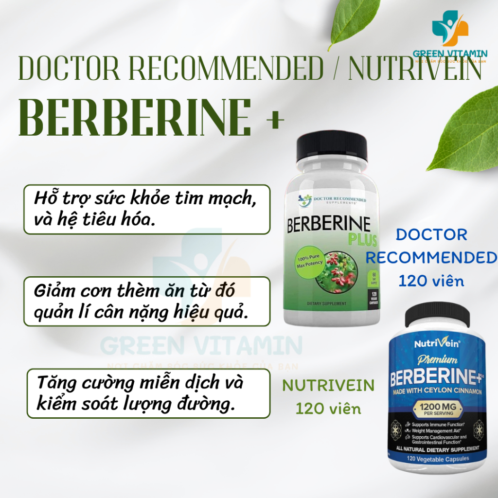 Viên Uống Hỗ Trợ Tim Mạch Và Chuyển Hóa Glucose Doctor Recommended Supplements Berberine Plus 1200mg