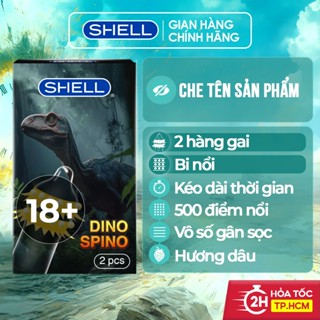 Bao cao su Shell Dino Spino - 1 bao 2 hàng gai, bi nổi lớn + 1 bao Shell Performax (Hộp 2 cái) | SHELL CHÍNH HÃNG