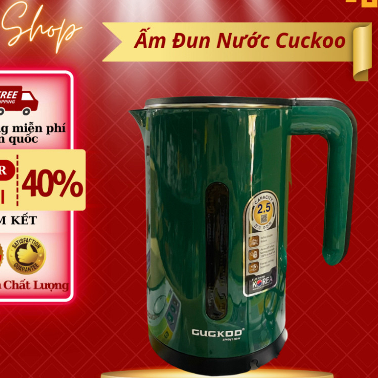 Ấm Đun Nước Cuckoo Thiết Kế 2 Lớp Công Suất 1500W Đun Sôi Nước Nhanh Tiết Kiệm Điện