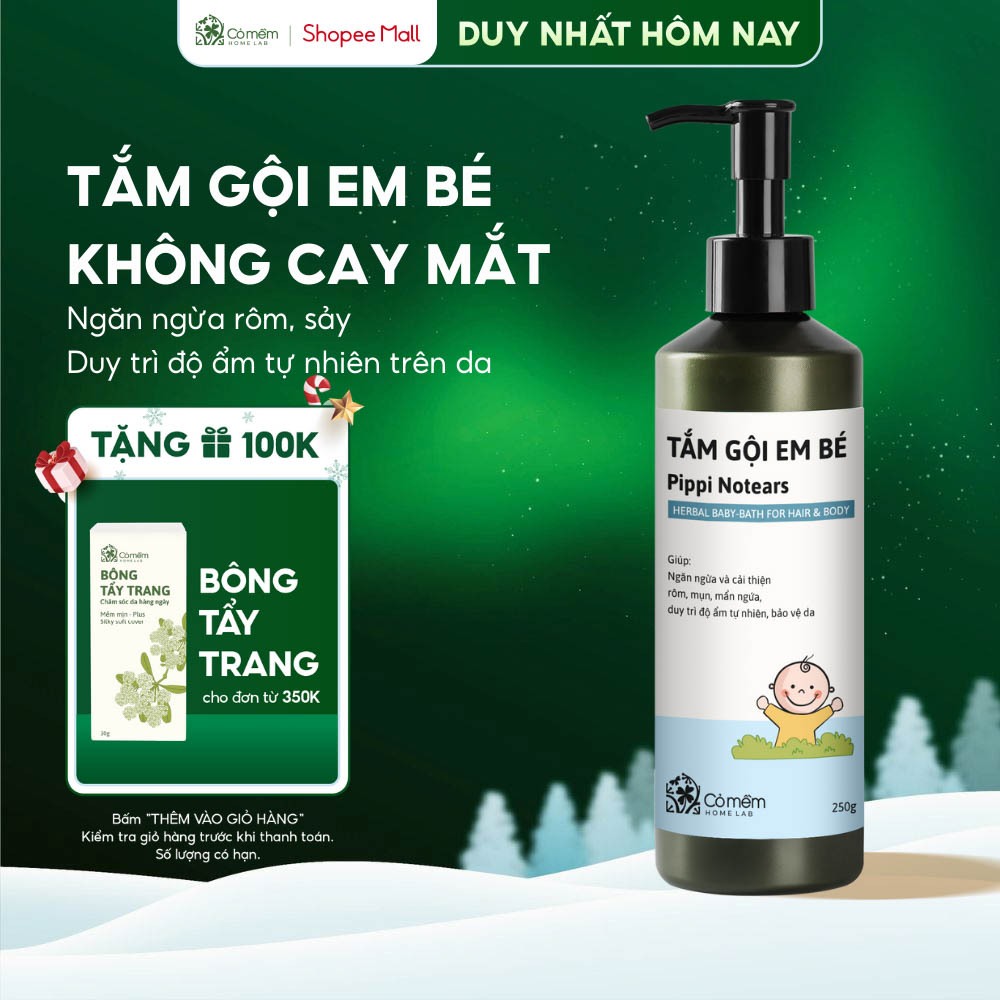 Sữa Tắm Gội Thảo Dược Cho Bé Yêu Pippi Notears Cỏ Mềm 250G