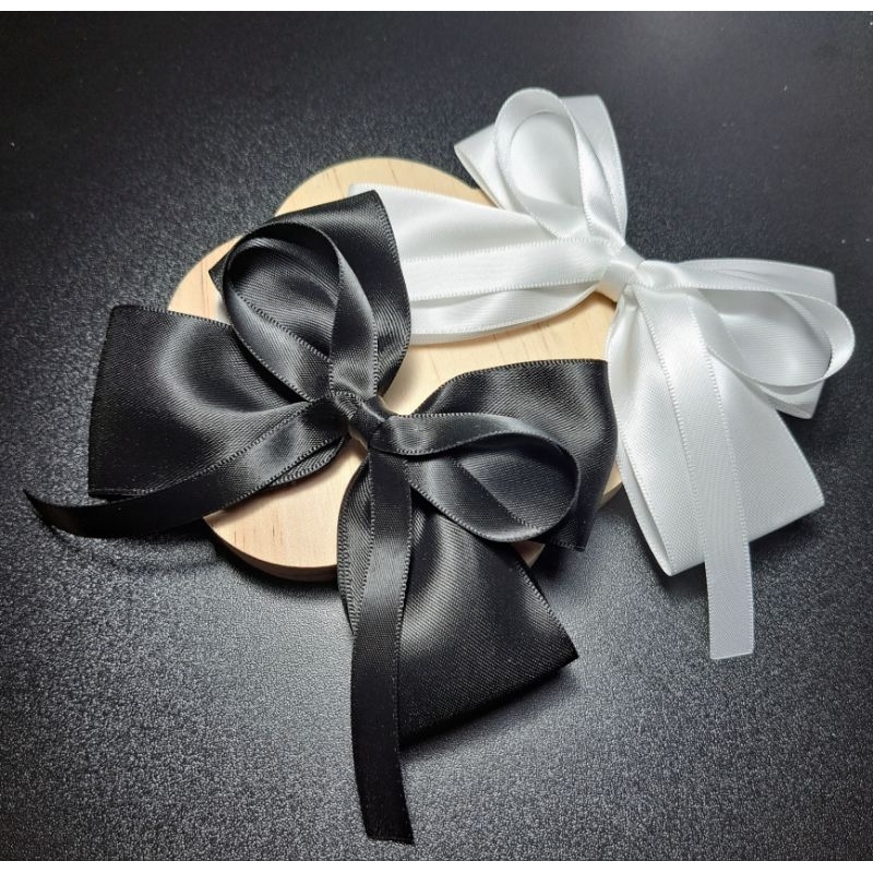 Kẹp tóc mái nơ lụa satin dễ thương
