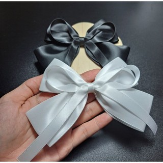 Kẹp tóc mái nơ lụa satin dễ thương