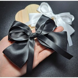 Kẹp tóc mái nơ lụa satin dễ thương