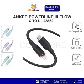  Cáp sạc Anker PowerLine III Flow USB-C to L - A8662 dài 0.9m siêu mềm | Bảo hành 12 tháng 