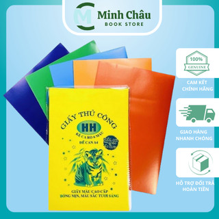 Giấy màu thủ công A4 Hồng Hà cho bé có đề can và không đề can cho học sinh làm thủ công 1 tập nhiều màu