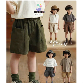  Quần Short bé trai bé gái kaki lưng thun Delfinkid House quần đùi trẻ em kaki mềm mại cho bé từ 10-30kg quần mặc tết 