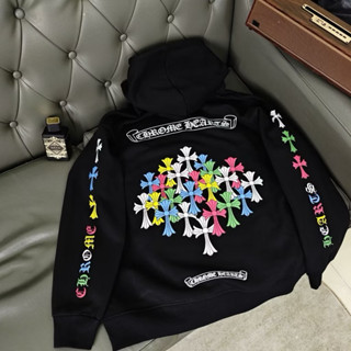 (Ảnh Tại Shop) Áo Hoodie Rainbow Chrome Hearts Unisex Nam Nữ Cotton Cao Cấp - Luxy Authentic