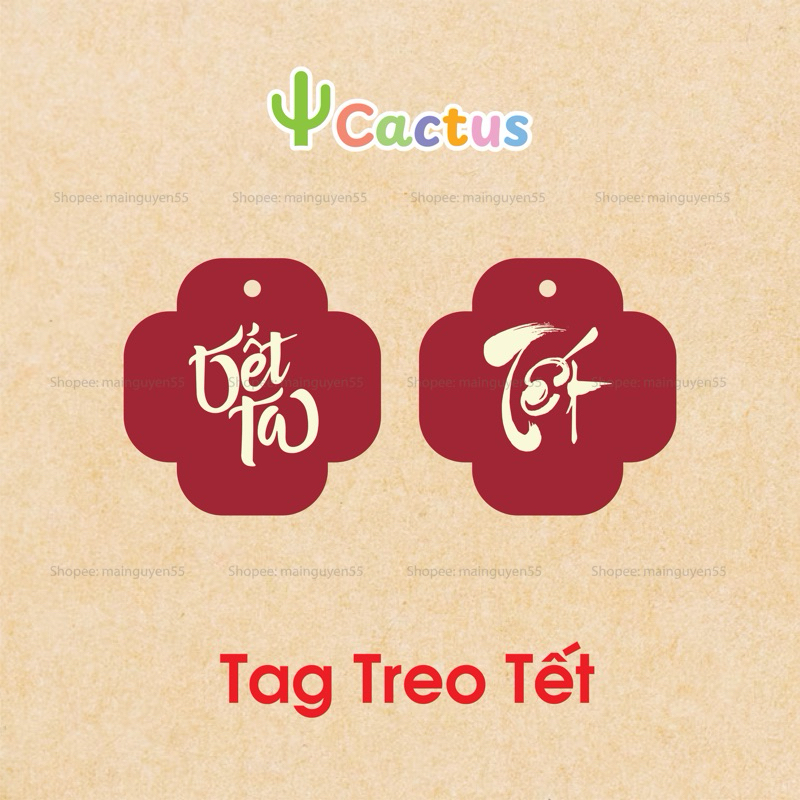 [ Size bé ] Set 50 tag treo tết, Tag tết in 1 mặt