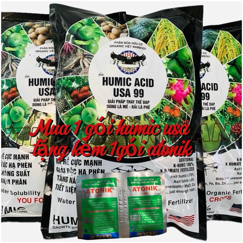Phân bón hữu cơ Humic Usa Amino Rong Biển | Kích rễ mạnh, giải độc hữu cơ | Xanh lá, mập cọng, hạn c