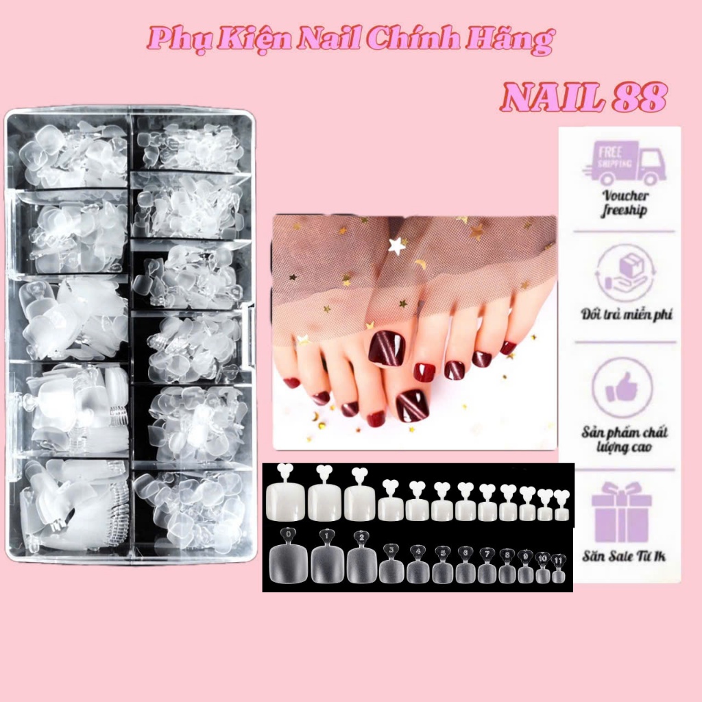 Móng úp chân nhám HSM hộp 500 móng đủ size