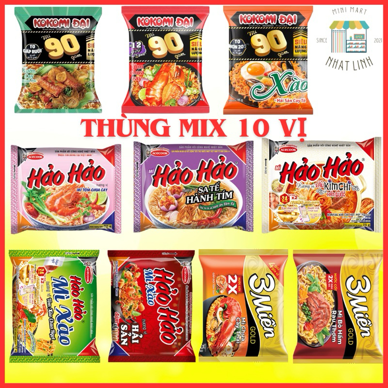 Mì Hảo Hảo, Kokomi Pro, 3 Miền Thùng Mix 10 Vị