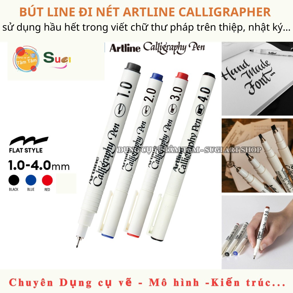[ TÂM TÂM ] Bút thư pháp Artline  Calligraphy , sử dụng hầu hết trong viết chữ thư pháp trên thiệp, nhật ký…