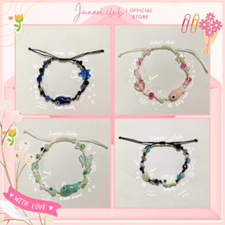 Vòng tay dây rút hình cá mắt quỷ - Vòng tay đôi handmade - Junari Club