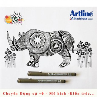 Bút line đi nét Artline màu đen , DRAWING SYSTEM PEN